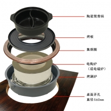 亚卫新款590下排烟烤涮一体炉