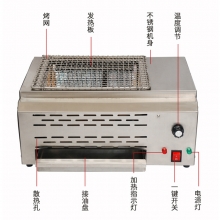 亚卫新款红外线发热烧烤炉  台式电烧烤炉  家用商用烧烤炉烤串炉